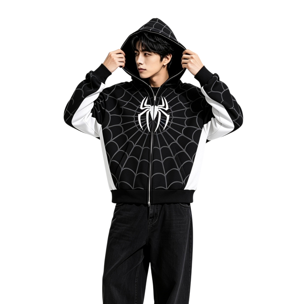 Spider Hoodie Black